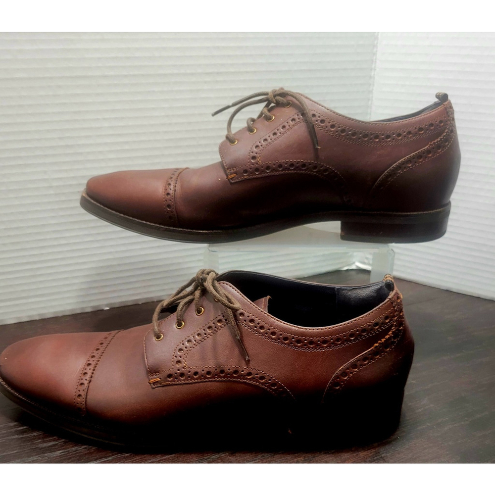 Cole Haan Grand 360 Men Brown Leather Cap Toe Oxford Lace Up Dress Shoe 9.5 M